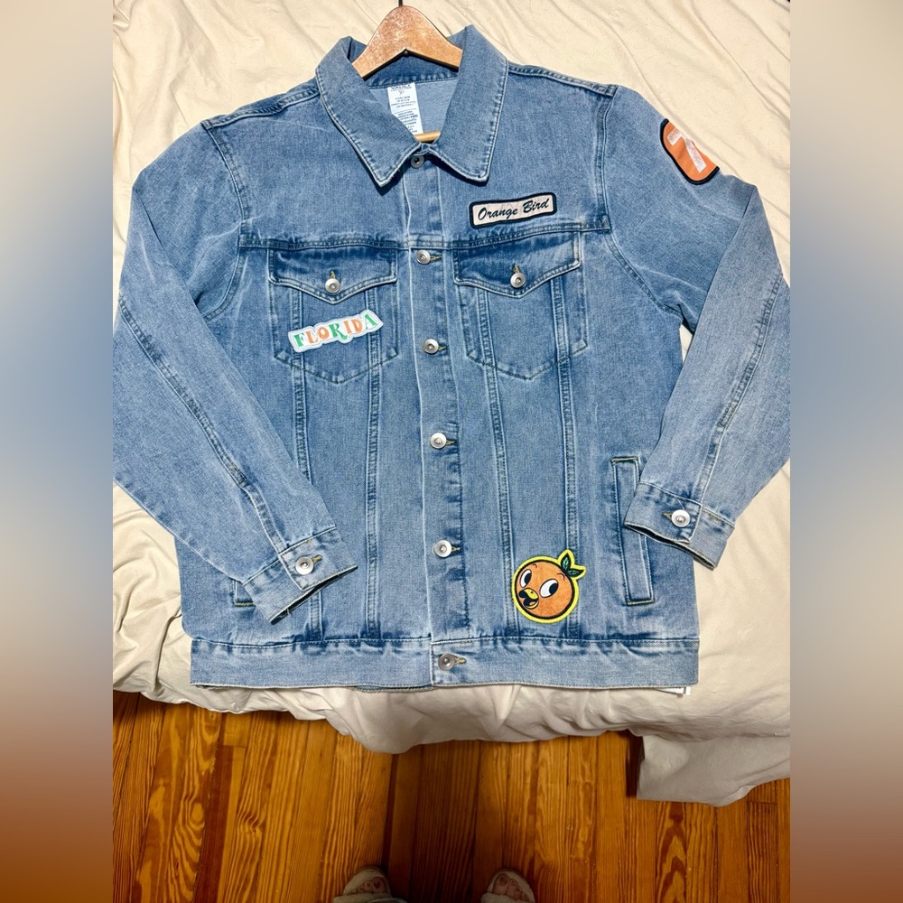 Disney Vault Collection Orange Bird Denim Jacket Size Medium